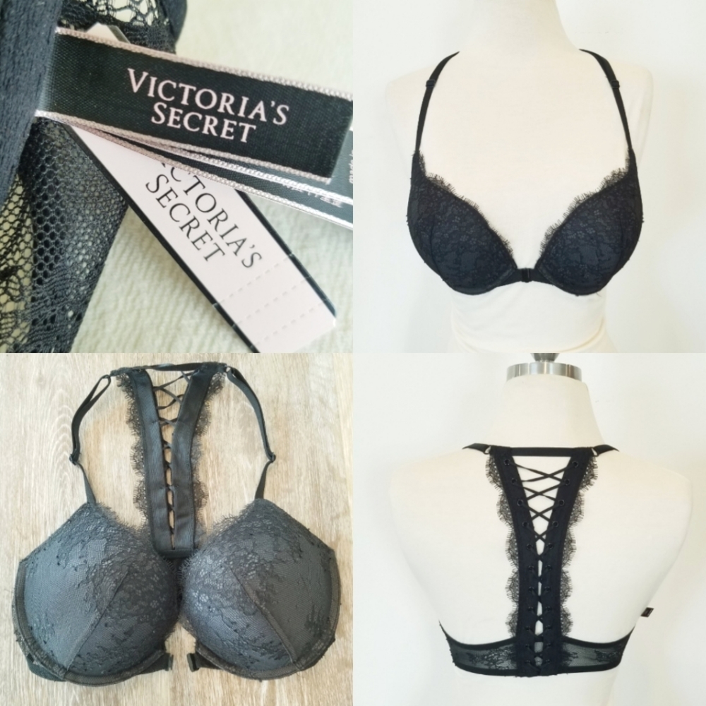 Victoria's Secret Very Sexy Push-up  Lace-Up Crisscross Front Closure Bra NWT